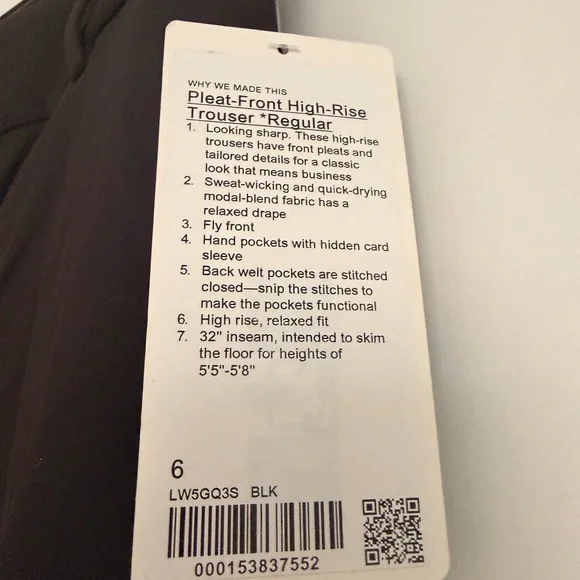 NWT Lululemon Black Trousers - Picture 3 of 3